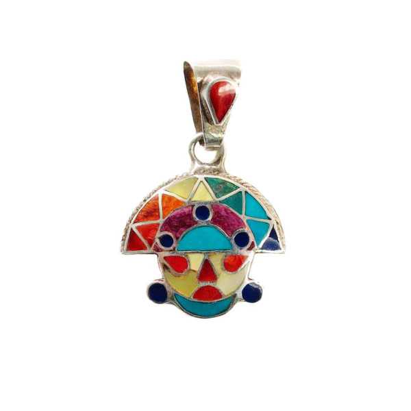 Pendentif Argent TUMI Argent 950ème incrusté de Pierres Semi-précieuses - Inka Products