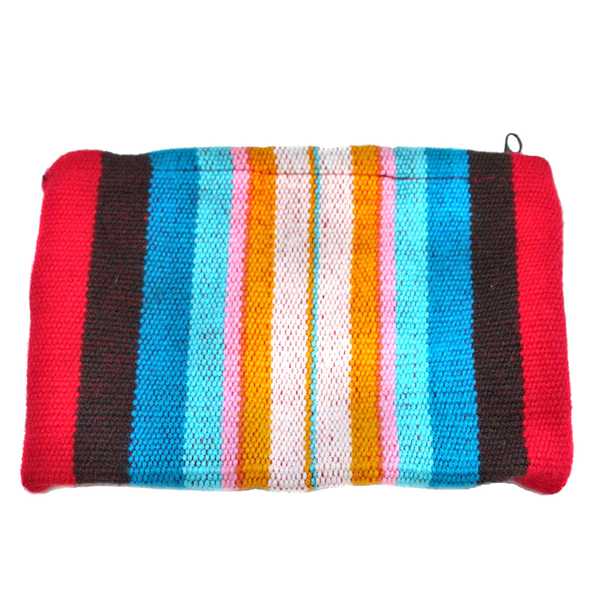 Trousse Ethnique KINTU Bleu Ciel Brodé Main - Inka Products