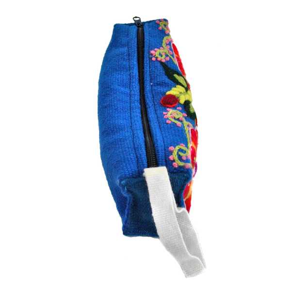 Trousse ethnique WAYTA Bleu Brodé Main - Inka Products