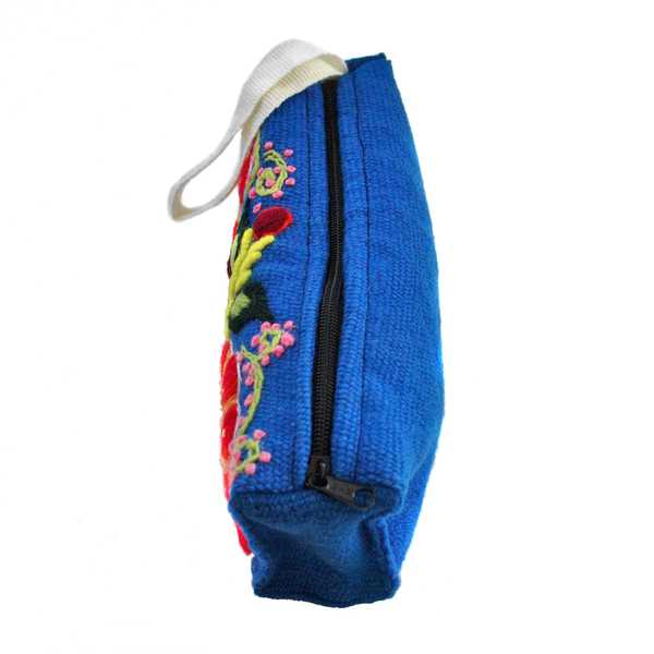 Trousse ethnique WAYTA Bleu Brodé Main - Inka Products