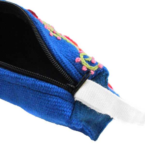 Trousse ethnique WAYTA Bleu Brodé Main - Inka Products