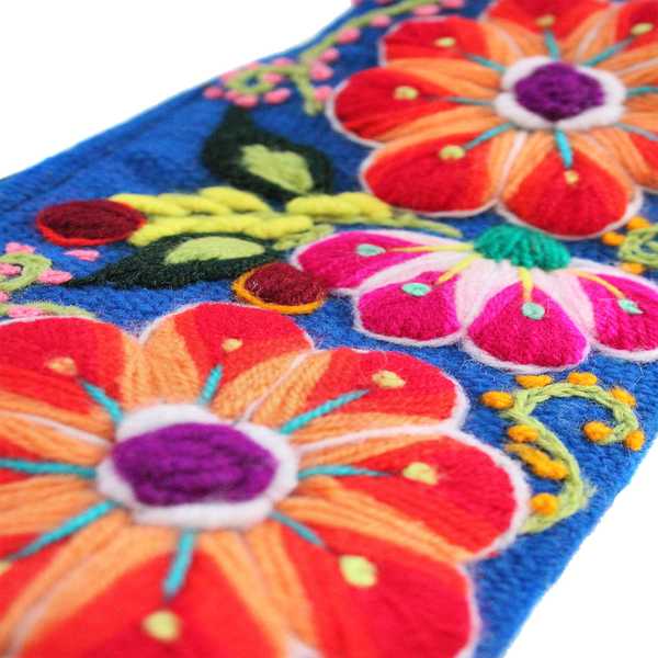 Trousse ethnique WAYTA Bleu Brodé Main - Inka Products