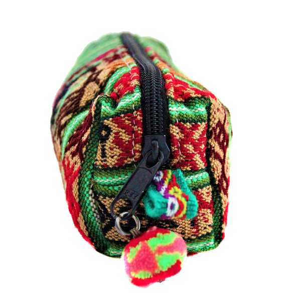 Pochette Tissu Péruvien Vert Fait Main - Inka Products