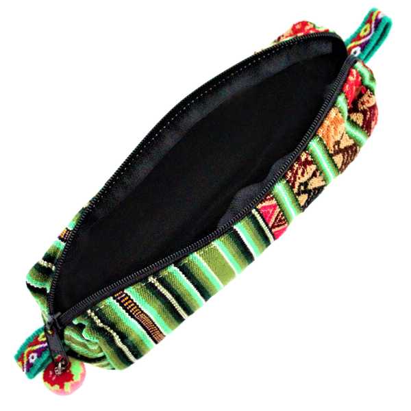 Pochette Tissu Péruvien Vert Fait Main - Inka Products