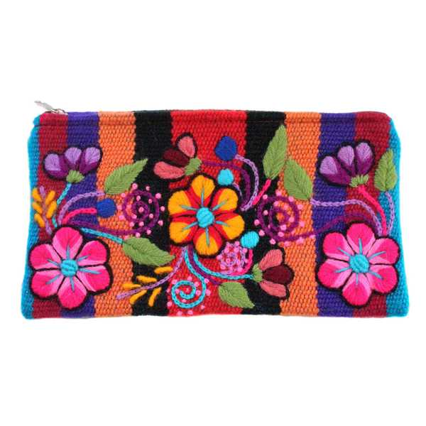 Trousse Ethnique RAYMI Orange Brodé Main - Inka Products