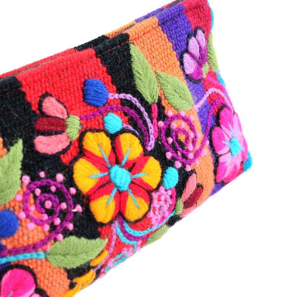 Trousse Ethnique RAYMI Orange Brodé Main - Inka Products