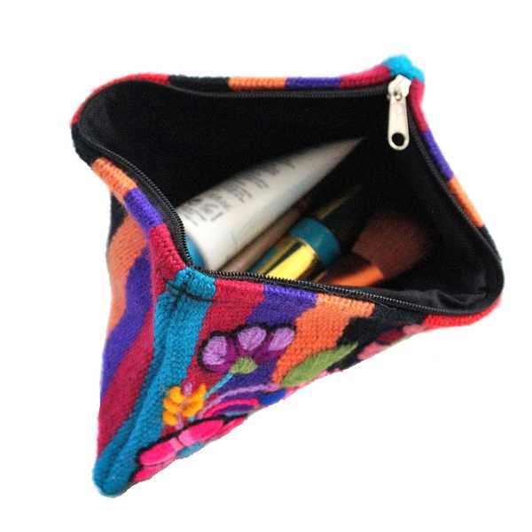 Trousse Ethnique RAYMI Orange Brodé Main - Inka Products