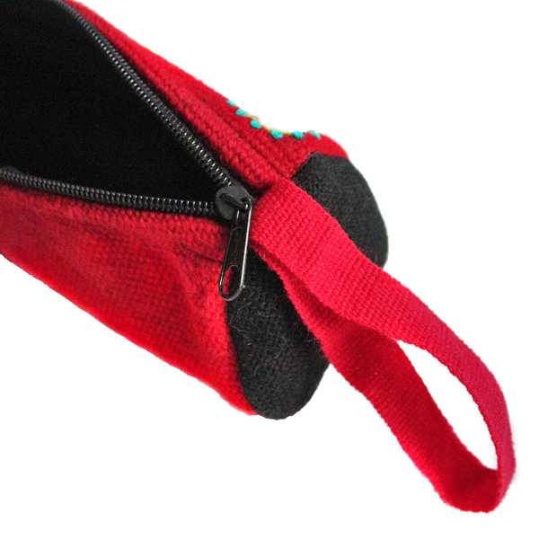 Trousse Ethnique KHUYAY Bordeaux Brodé Main - Inka Products