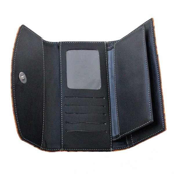 PORTEFEUILLE PÉRUVIEN AQU Moutarde Gris Ethnique - Inka Products