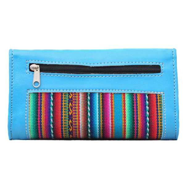 Portefeuille péruvien QHUSI Blue Ciel Coloré Ethnique - Inka Products