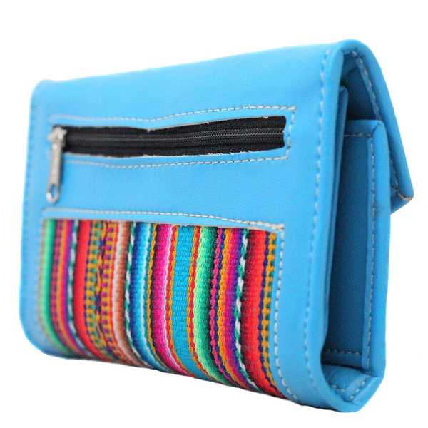 Portefeuille péruvien QHUSI Blue Ciel Coloré Ethnique - Inka Products