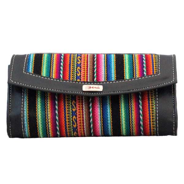 Portefeuille Péruvien WANI Noir Coloré Ethnique - Inka Products
