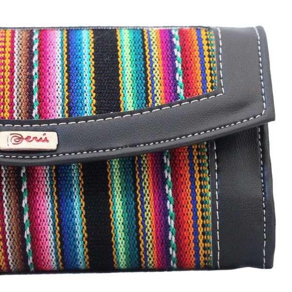 Portefeuille Péruvien WANI Noir Coloré Ethnique - Inka Products