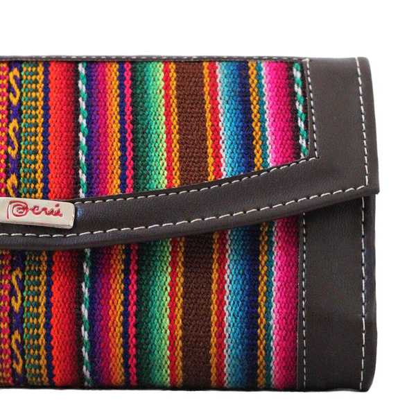 Portefeuille Péruvien CHUMPI Marron Coloré Ethnique - Inka Products