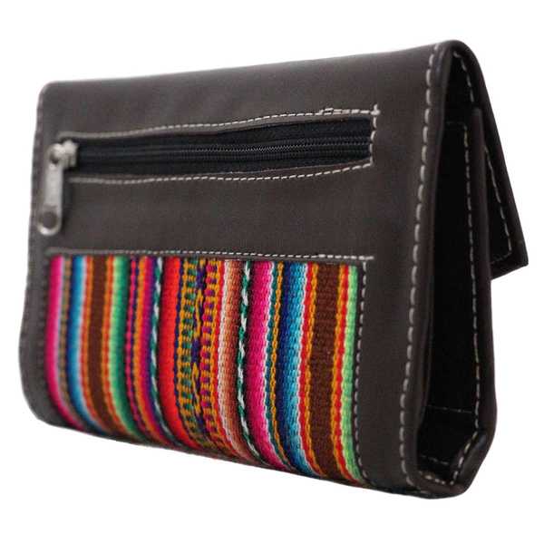Portefeuille Péruvien CHUMPI Marron Coloré Ethnique - Inka Products