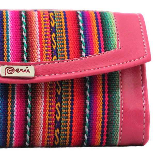 Portefeuille Péruvien TIKA Rose Coloré Ethnique - Inka Products