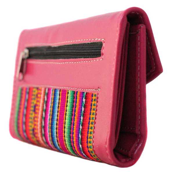 Portefeuille Péruvien TIKA Rose Coloré Ethnique - Inka Products