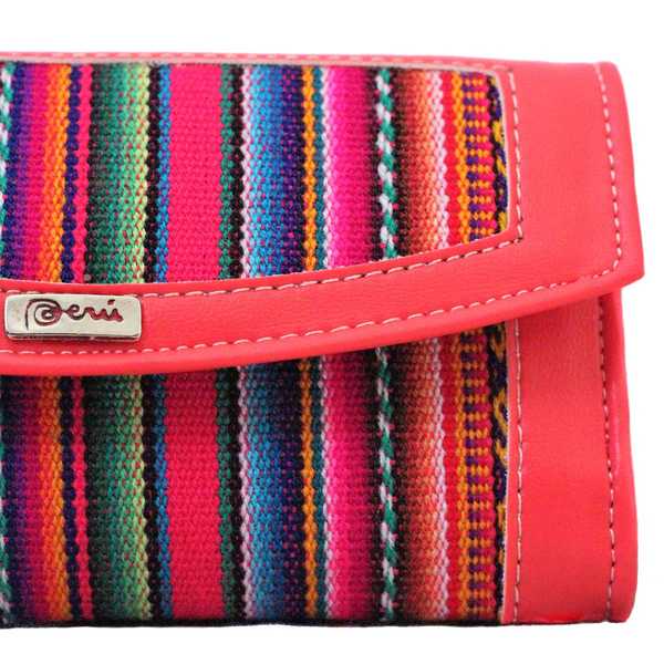 Portefeuille Péruvien WILA Rouge Coloré Ethnique - Inka Products