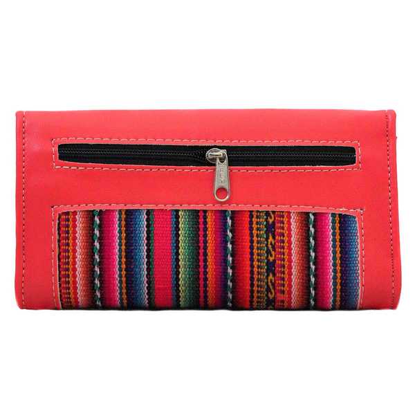 Portefeuille Péruvien WILA Rouge Coloré Ethnique - Inka Products