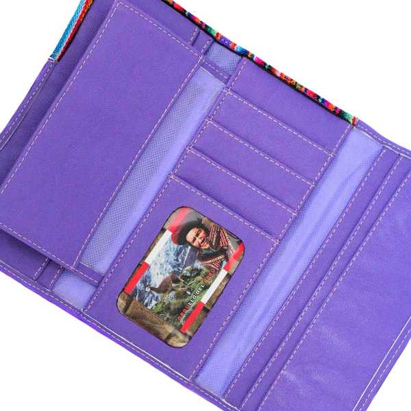 Portefeuille Péruvien TUKTU Violet coloré ethnique - Inka Products