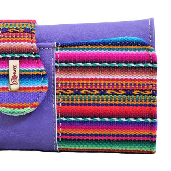 Portefeuille Péruvien TUKTU Violet coloré ethnique - Inka Products
