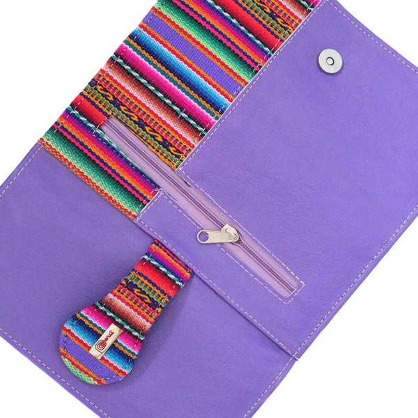 Portefeuille Péruvien TUKTU Violet coloré ethnique - Inka Products