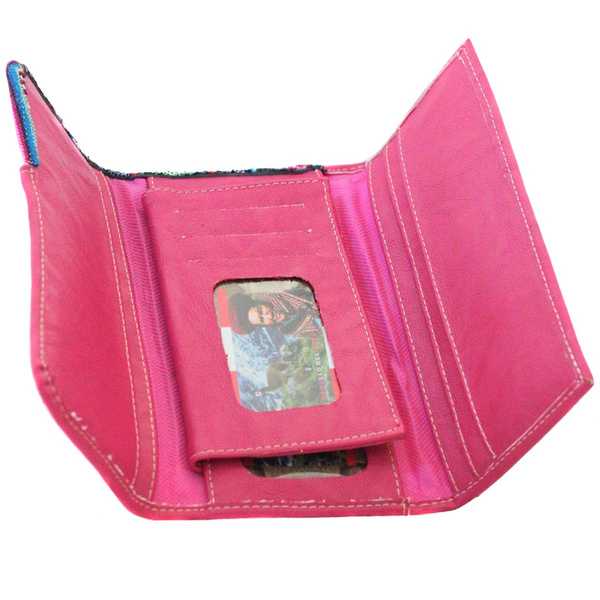 Portefeuille Péruvien SUNQU Rose Foncé Coloré Ethnique - Inka Products