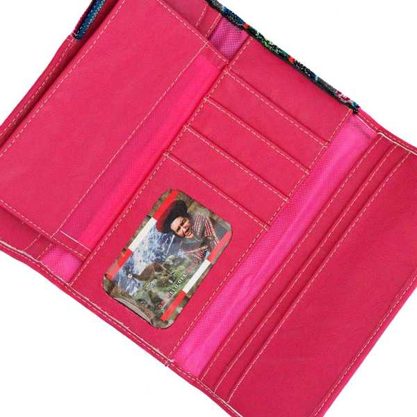 Portefeuille Péruvien SUNQU Rose Foncé Coloré Ethnique - Inka Products