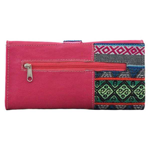 Portefeuille Péruvien SUNQU Rose Foncé Coloré Ethnique - Inka Products