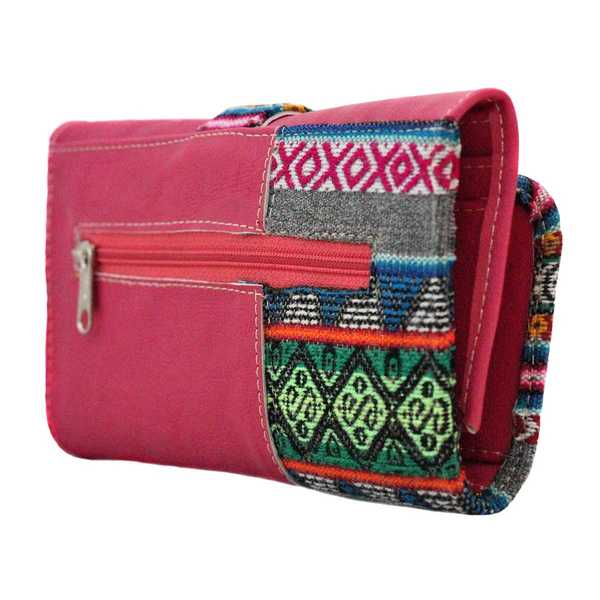 Portefeuille Péruvien SUNQU Rose Foncé Coloré Ethnique - Inka Products