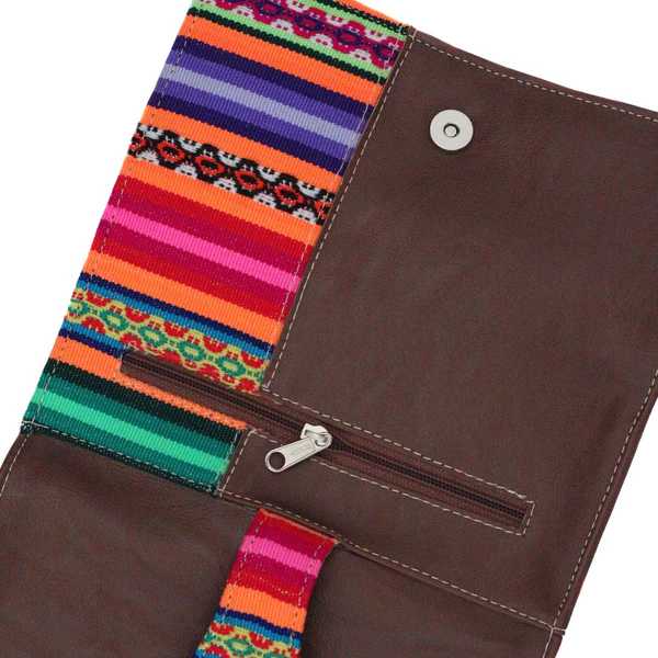 Portefeuille Péruvien PACHA MAMA Marron Foncé Coloré Ethnique - Inka Products