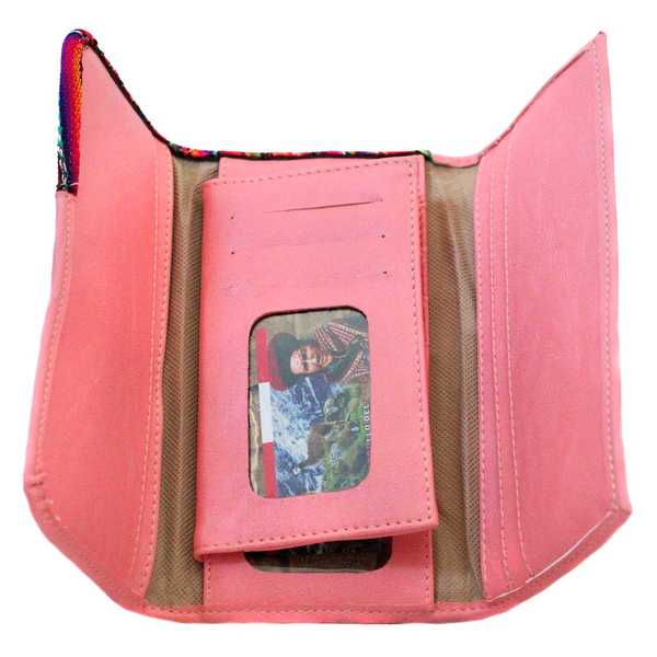 Portefeuille Péruvien SUMAQ Rose Claire Coloré Ethnique - Inka Products