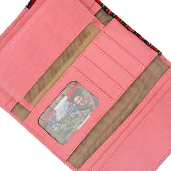 Portefeuille Péruvien SUMAQ Rose Claire Coloré Ethnique - Inka Products