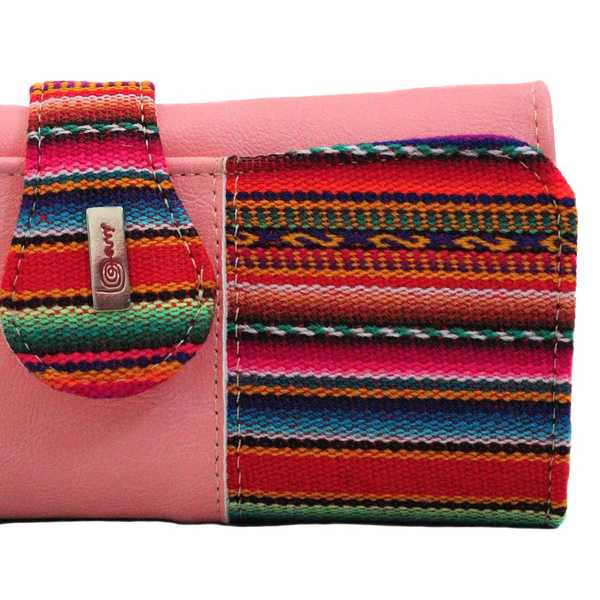 Portefeuille Péruvien SUMAQ Rose Claire Coloré Ethnique - Inka Products