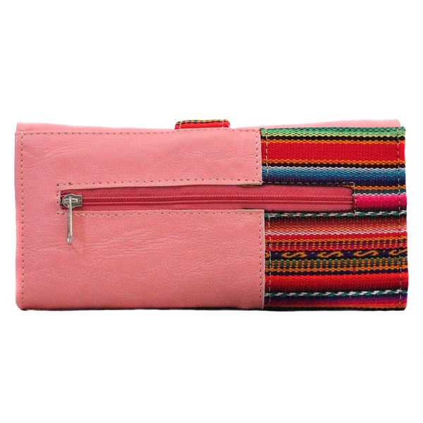 Portefeuille Péruvien SUMAQ Rose Claire Coloré Ethnique - Inka Products