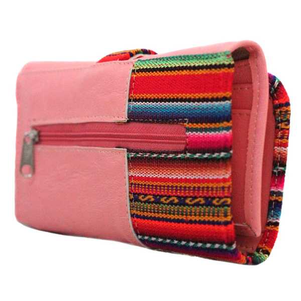 Portefeuille Péruvien SUMAQ Rose Claire Coloré Ethnique - Inka Products