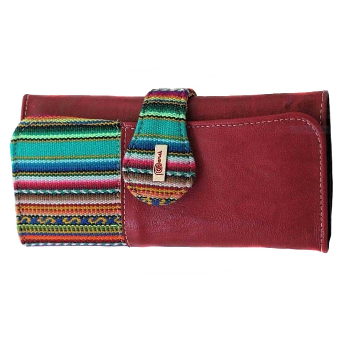 Inka-Products-Portefeuille Péruvien UWAS-Bordeaux Coloré Ethnique