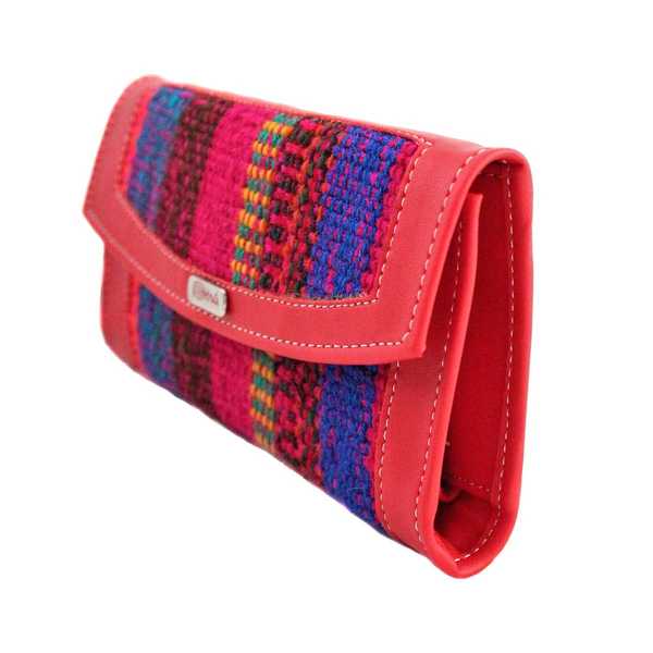 Portefeuille Péruvien KILLMU Orange Clair Coloré Ethnique - Inka Products