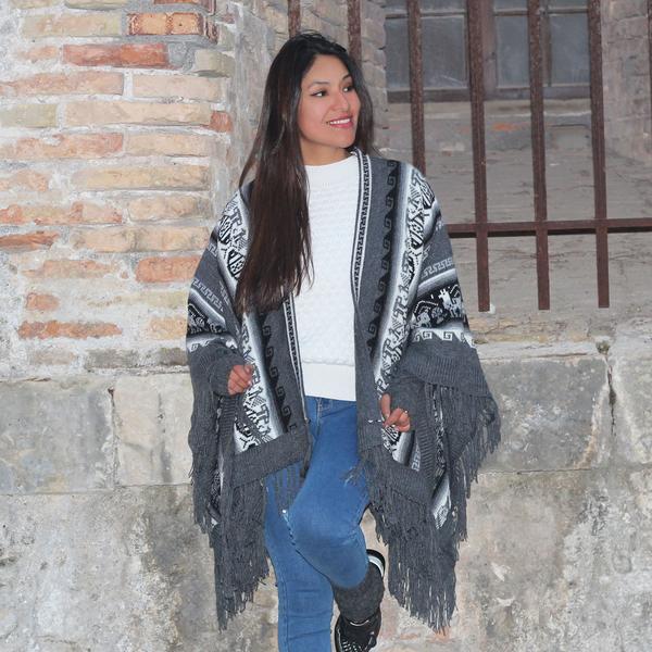 Poncho Alpaga JAYWAY Motifs Ethniques - Inka Products