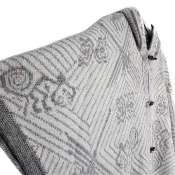 Cape Alpaga HAPPINA Blanc Motifs Ethniques - Inka Products