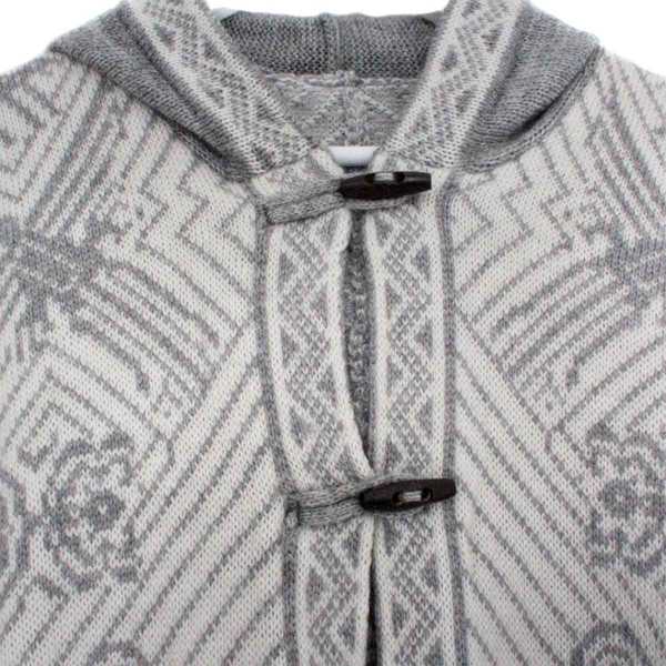 Cape Alpaga HAPPINA Blanc Motifs Ethniques - Inka Products