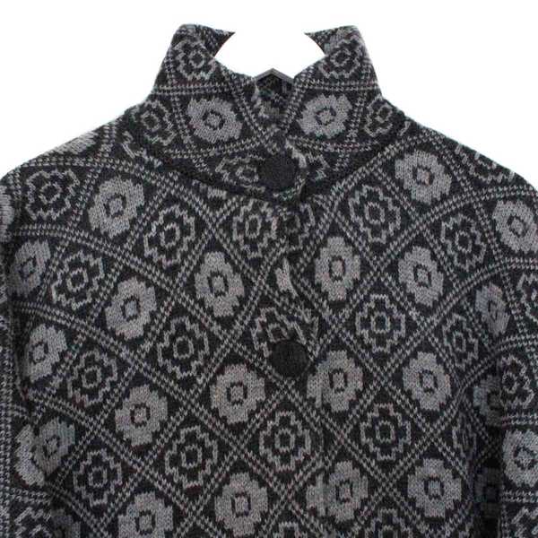 Cape Alpaga HAPPINA Gris Foncé Motifs Ethniques - Inka Products