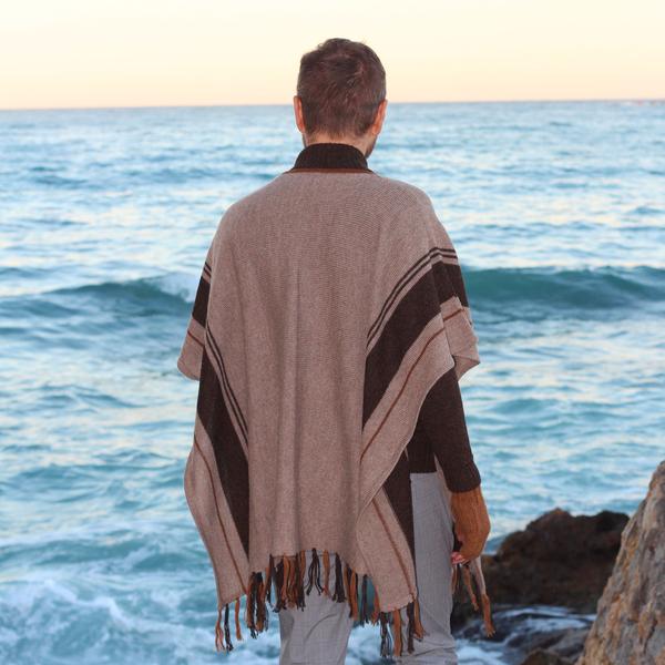 Poncho Péruvien Homme MARANGA 100% Alpaga - Inka Products