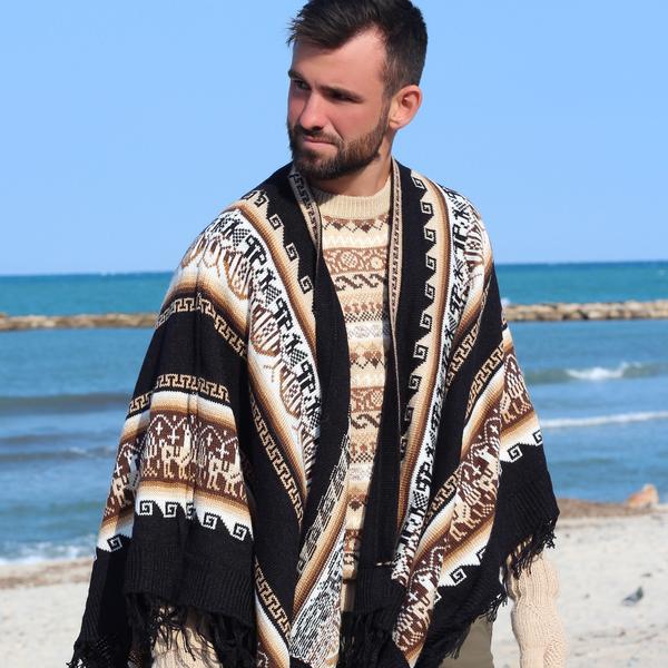 Poncho Alpaga JAYWAY Motifs Ethniques - Inka Products