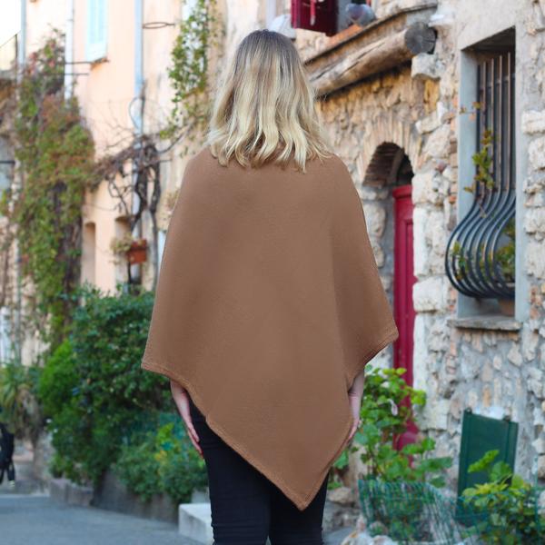 Poncho Femme Tricoté en 100% Alpaga Carré - Inka Products