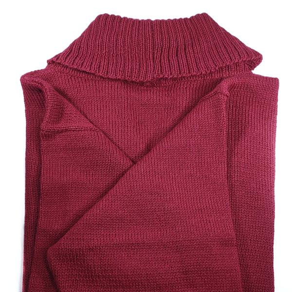 Pull tricoté laine alpaga Col V roulé côtelé - Inka Products