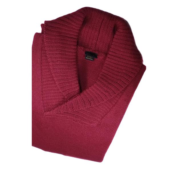 Pull tricoté laine alpaga Col V roulé côtelé - Inka Products