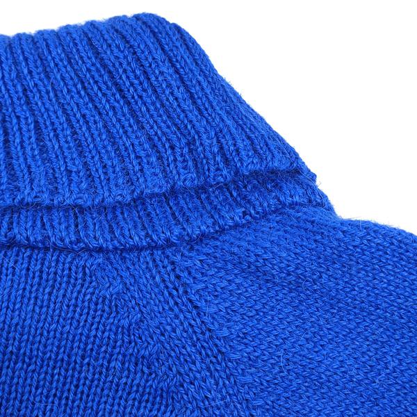 Pull tricoté laine alpaga Col V roulé côtelé - Inka Products