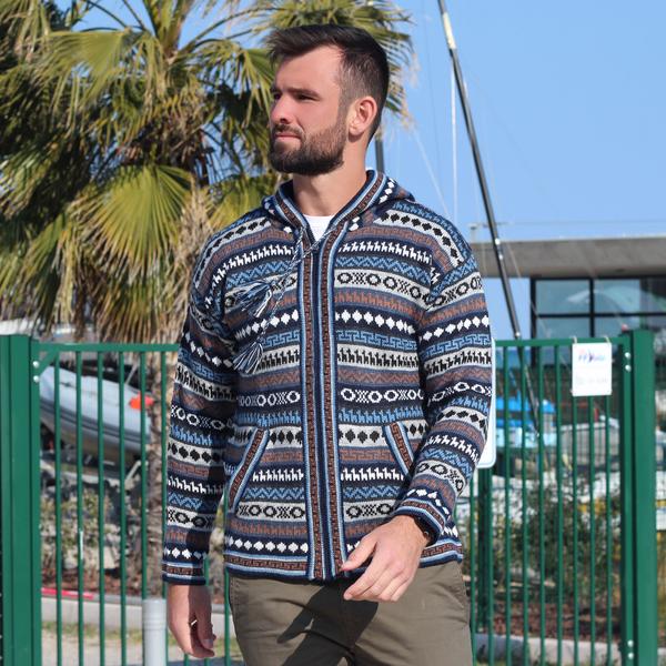 Pull Veste Homme Andine Péruvien Ethnique - Inka Products