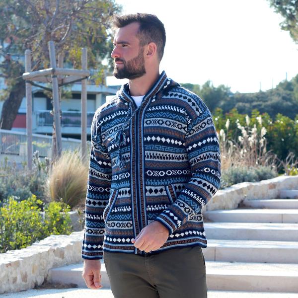 Pull Veste Homme Andine Péruvien Ethnique - Inka Products